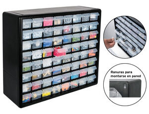 ORGANIZADOR CON 64 GAVETAS, TRUPER