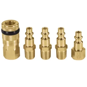 JUEGO DE 5 PIEZAS, COPLES Y CONECTORES RAPIDOS DE LATON TRUPER