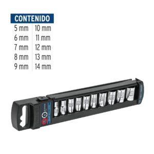 JUEGO DE DADOS CORTO ENCASTRE 1/4 X10PZ MM TRUPER